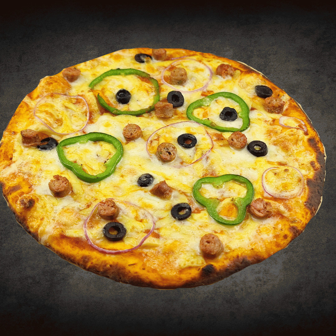 image produit Pizza merguez préparation